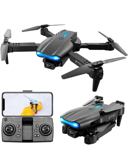 E99 Foldable Drone with 720p HD Camera, 360° Flip, Altitude Hold & LED Lights – Long Flight Time, App & Remote Control
