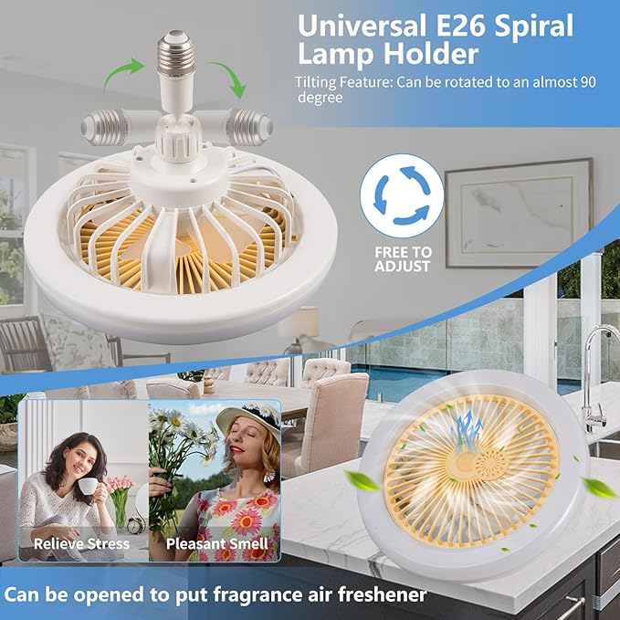 Modern Dimmable Ceiling Fan with Lights & Remote – 3 Speeds, 3 Color Modes,