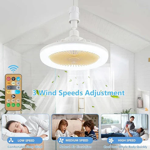 Modern Dimmable Ceiling Fan with Lights & Remote – 3 Speeds, 3 Color Modes,